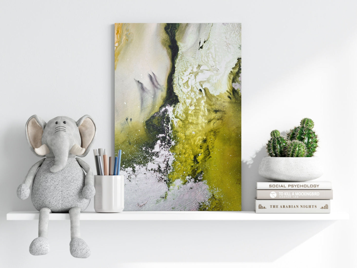 Abstract Paint Yellow V2 Aluminum Print