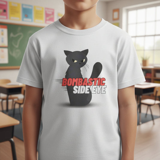 Kaylee's Bombastic Side Eye Kids Tee | Funny Cat Shirt for Kids