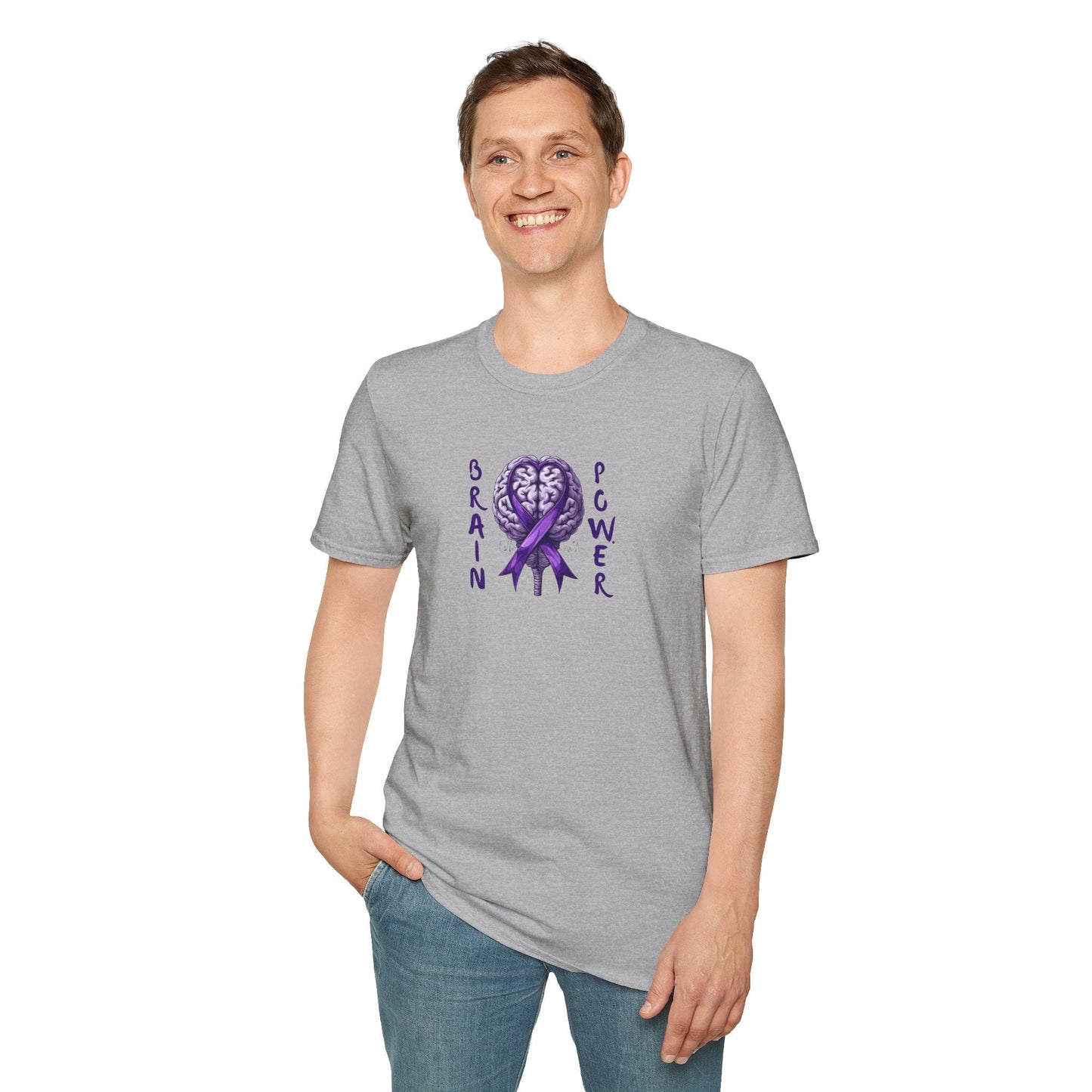 Brain Power Unisex Softstyle T-Shirt for Epilepsy Awareness