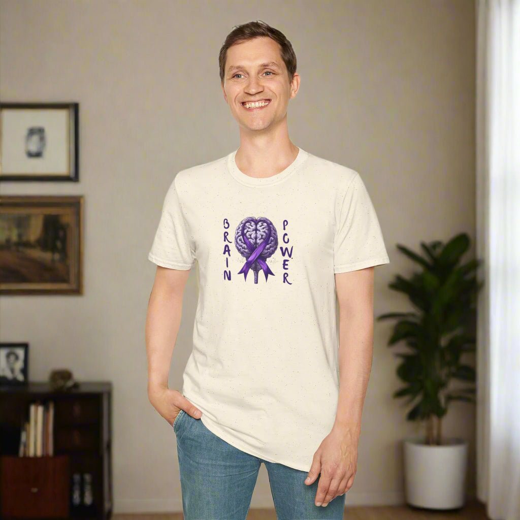 Brain Power Unisex Softstyle T-Shirt for Epilepsy Awareness
