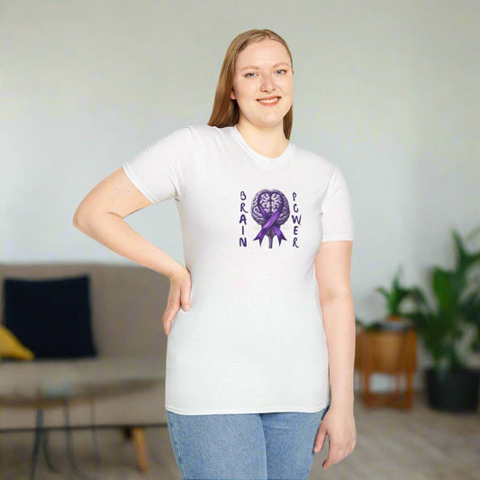 Brain Power Unisex Softstyle T-Shirt for Epilepsy Awareness