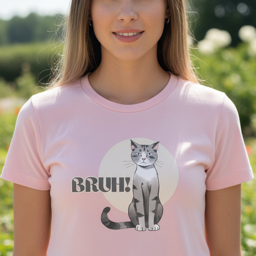 Bruh Cat Shirt – Funny Judgmental Cat Meme Tee