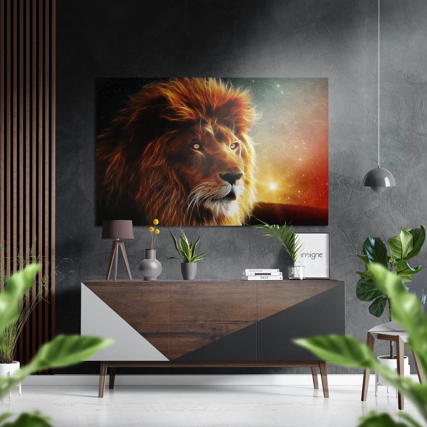 Lion Brushed Aluminium Dibond Wall Art