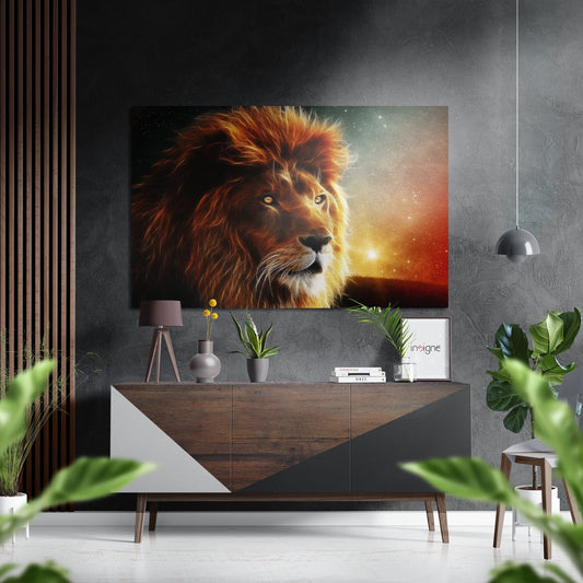 Lion Brushed Aluminium Dibond Wall Art