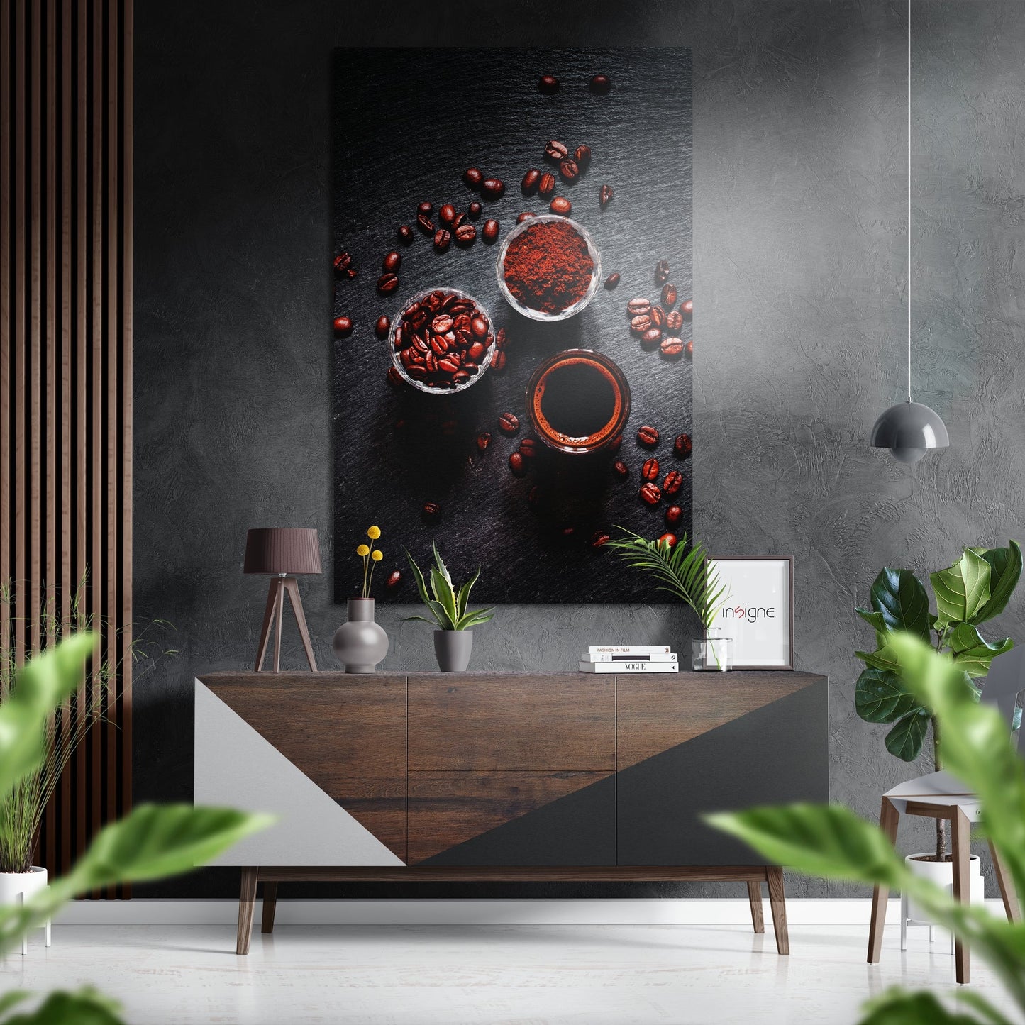 Coffee Brushed Aluminium Dibond Wall Art