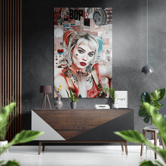 Harley Quinn Brushed Aluminium Dibond Wall Art