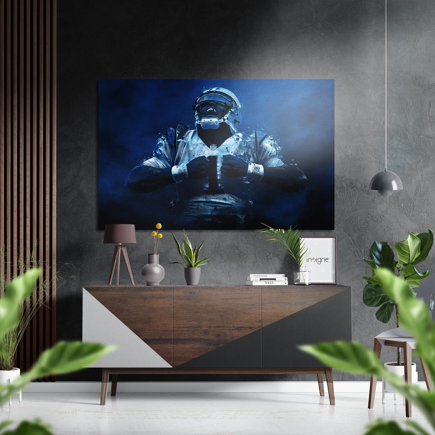 American Football Brushed Aluminum Dibond Wall Art