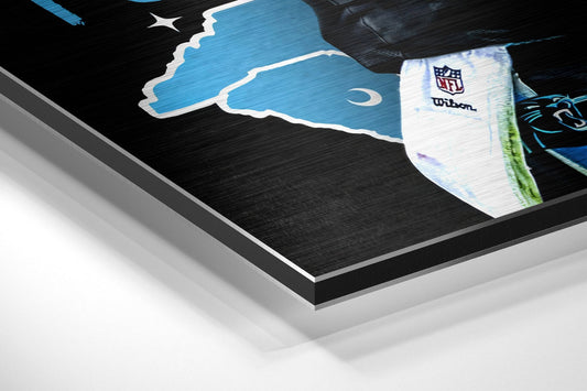 American Football Brushed Aluminum Dibond Metal Wall Art