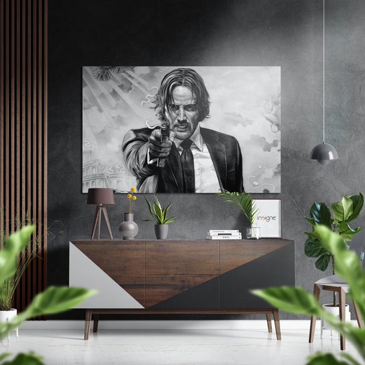 John Wick Brushed Aluminium Dibond Wall Art