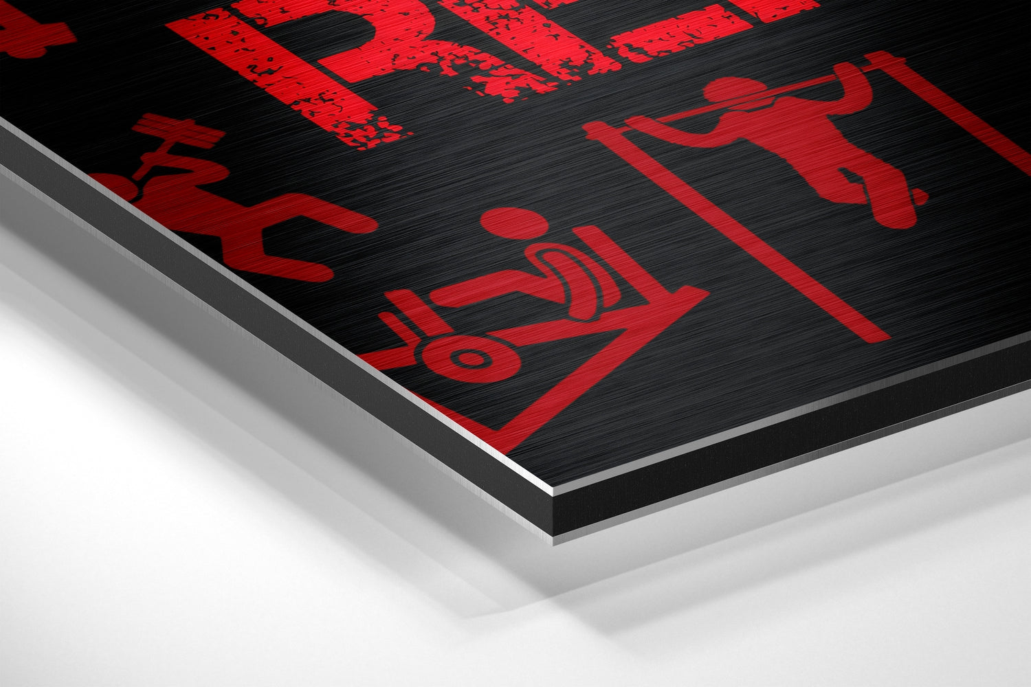 Eat, Lift, Sleep Brushed Aluminium Dibond Wall Art