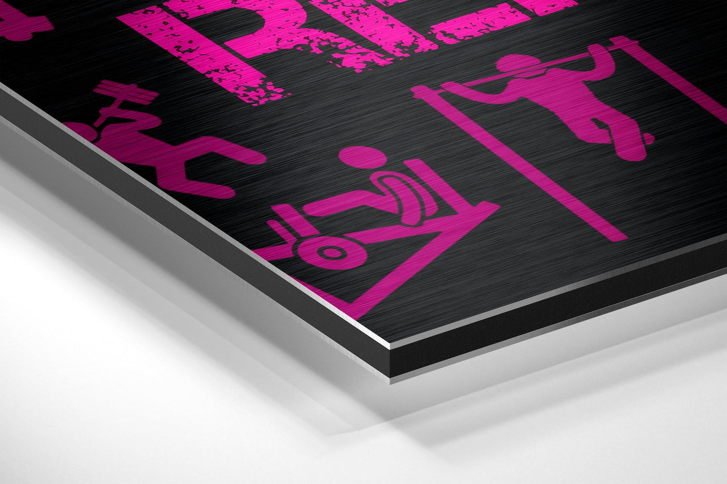 Eat, Lift, Sleep Brushed Aluminium Dibond Wall Art