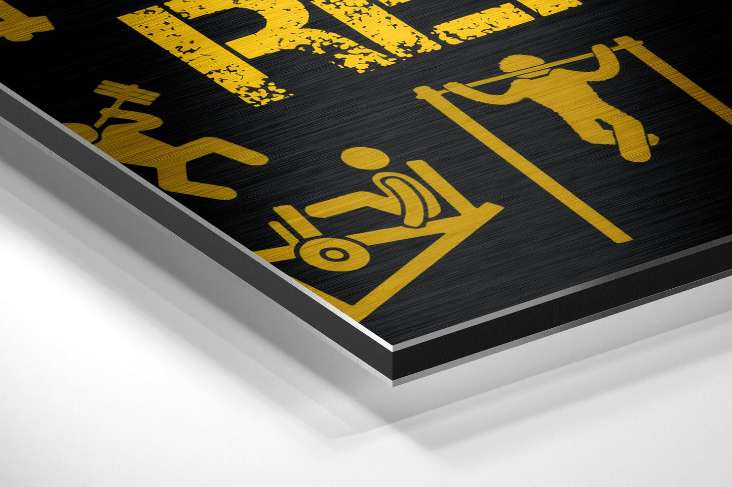 Eat, Lift, Sleep Brushed Aluminium Dibond Wall Art