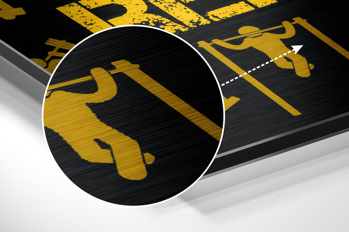 Eat, Lift, Sleep Brushed Aluminium Dibond Wall Art