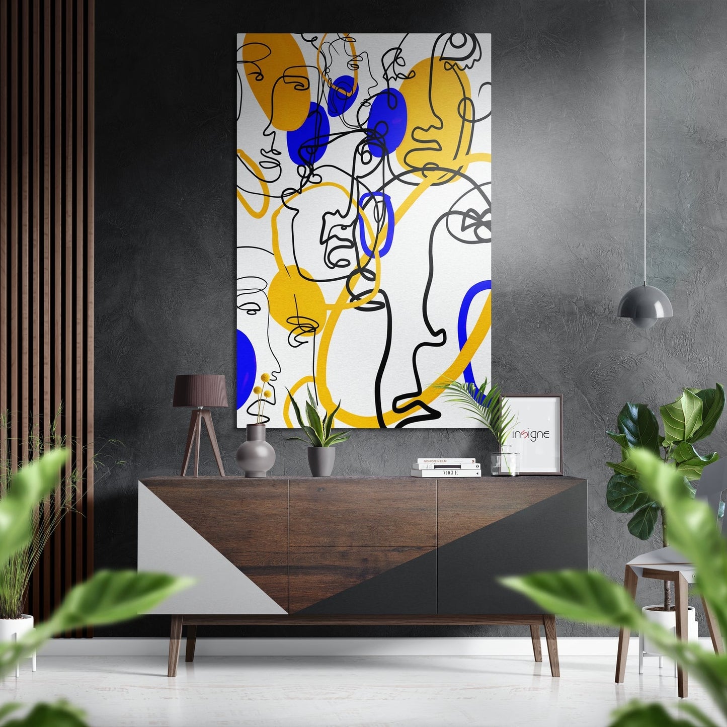 Line Art Brushed Aluminium Dibond Wall Art