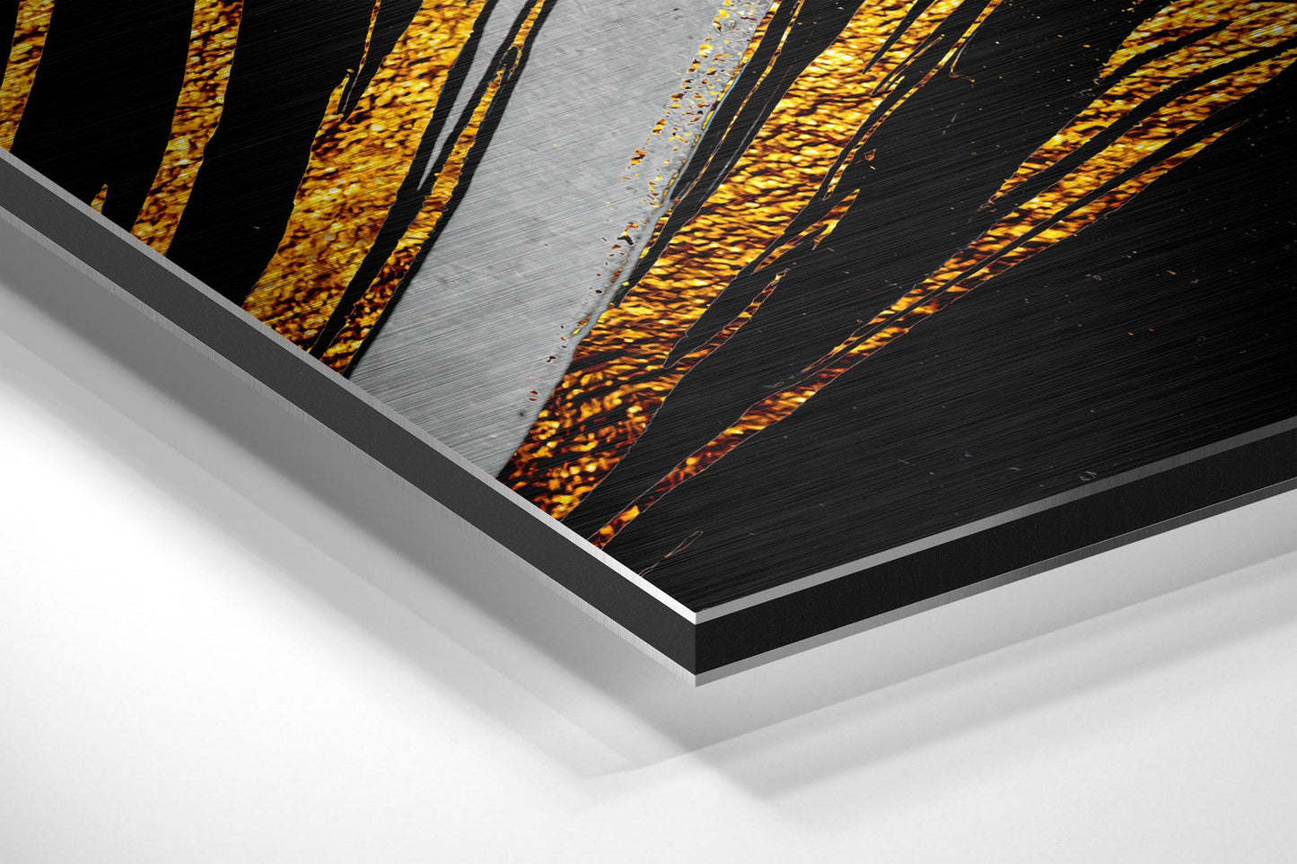 Golden Feather Brushed Aluminium Dibond Wall Art