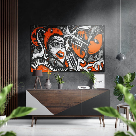 Picasso Style Brushed Aluminium Dibond Wall Art