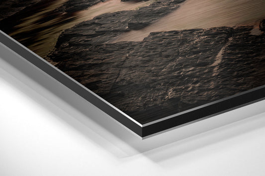 Sunset and Mountains Brushed Aluminium Dibond Wall Art