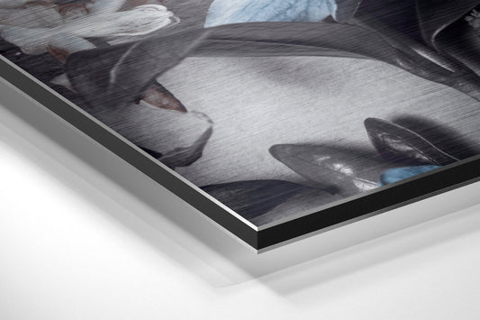 Flowers Brushed Aluminium Dibond Wall Art