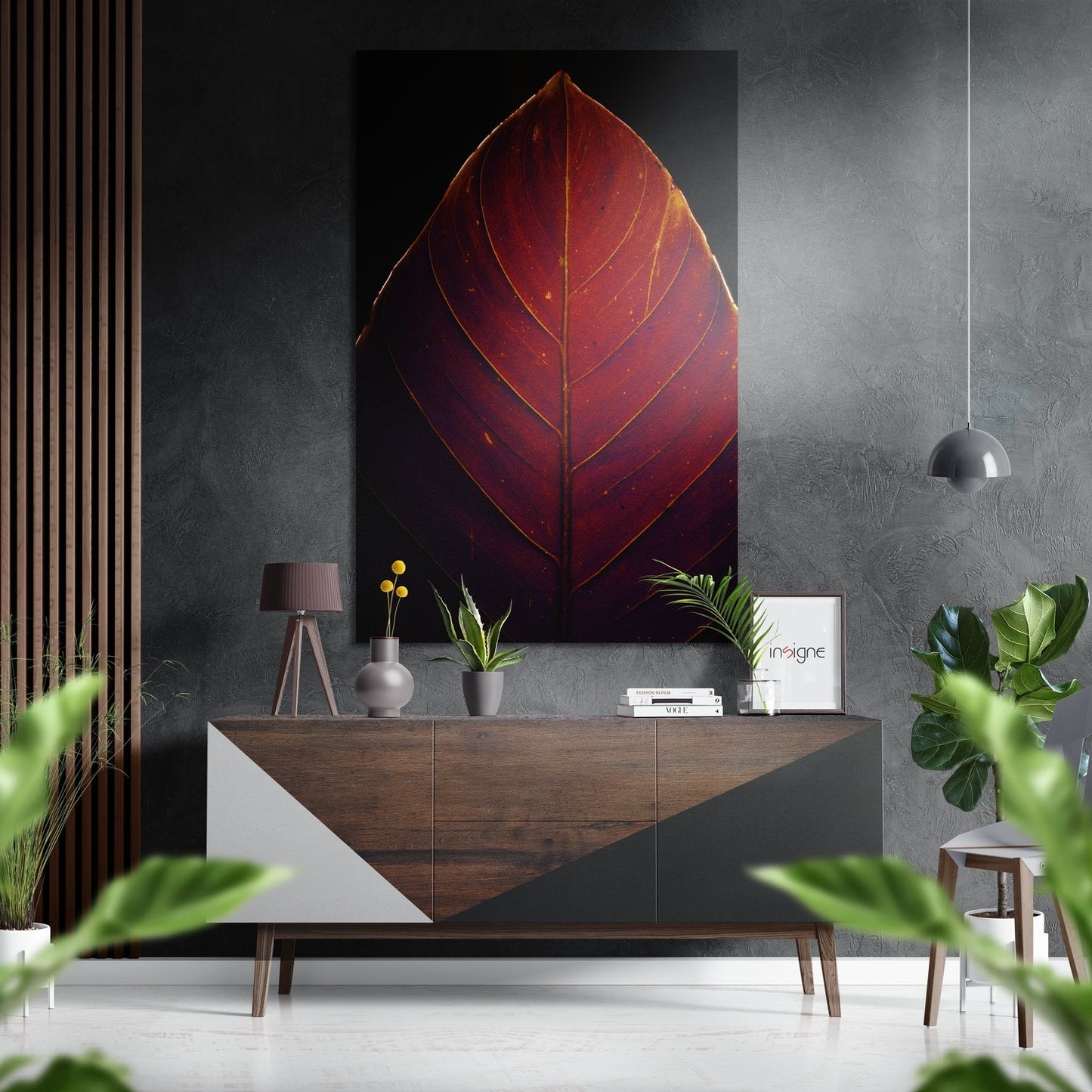 Leaf Brushed Aluminium Dibond Wall Art