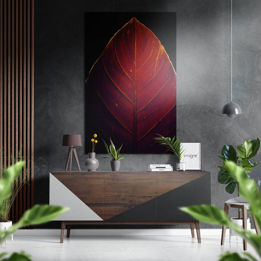 Leaf Brushed Aluminium Dibond Wall Art