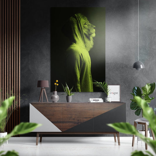 Lion Man Brushed Aluminium Dibond Wall Art