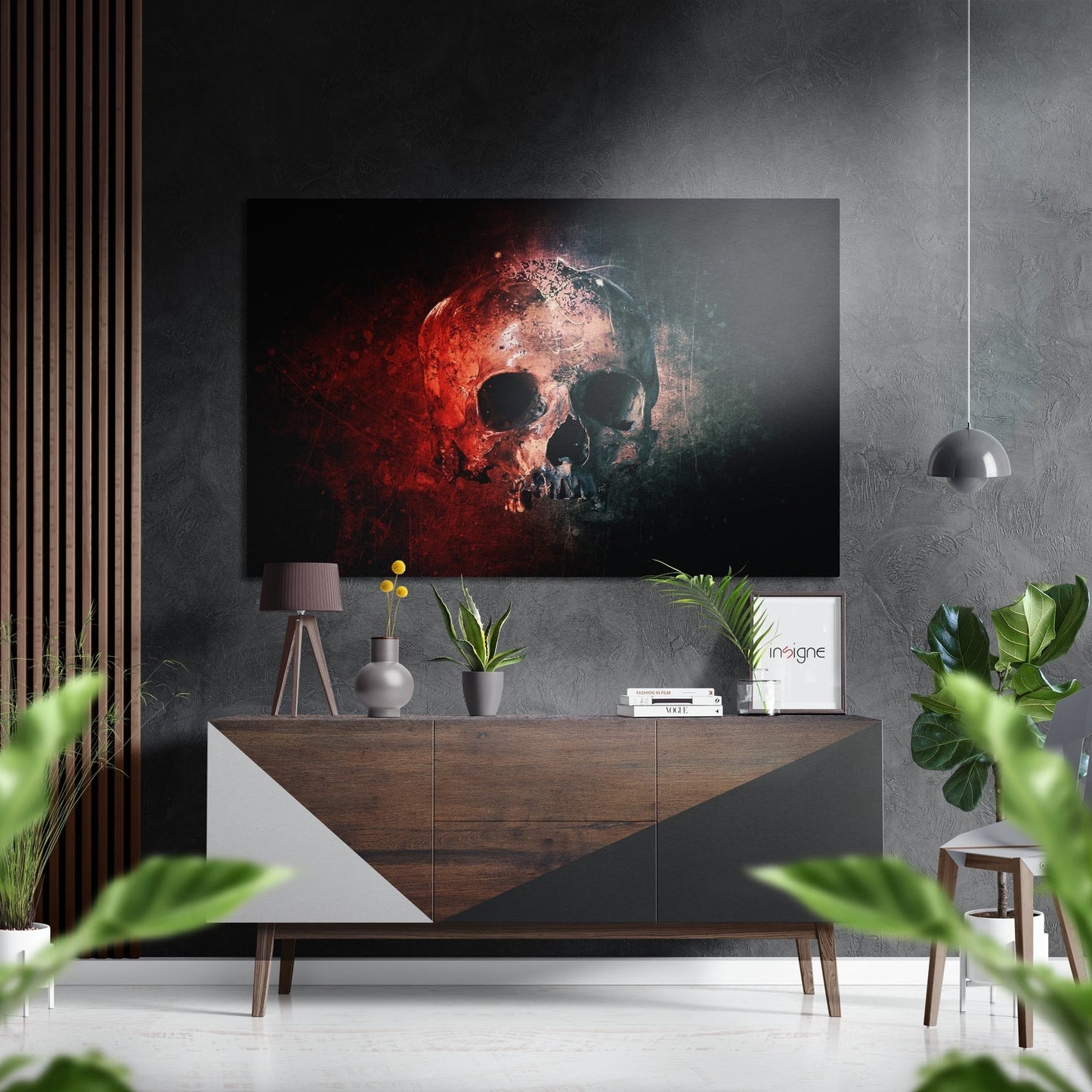 Skull Brushed Aluminium Dibond Wall Art