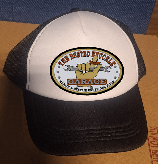 Adjustable Trucker Baseball Cap with Busted Knuckle Garage Logo