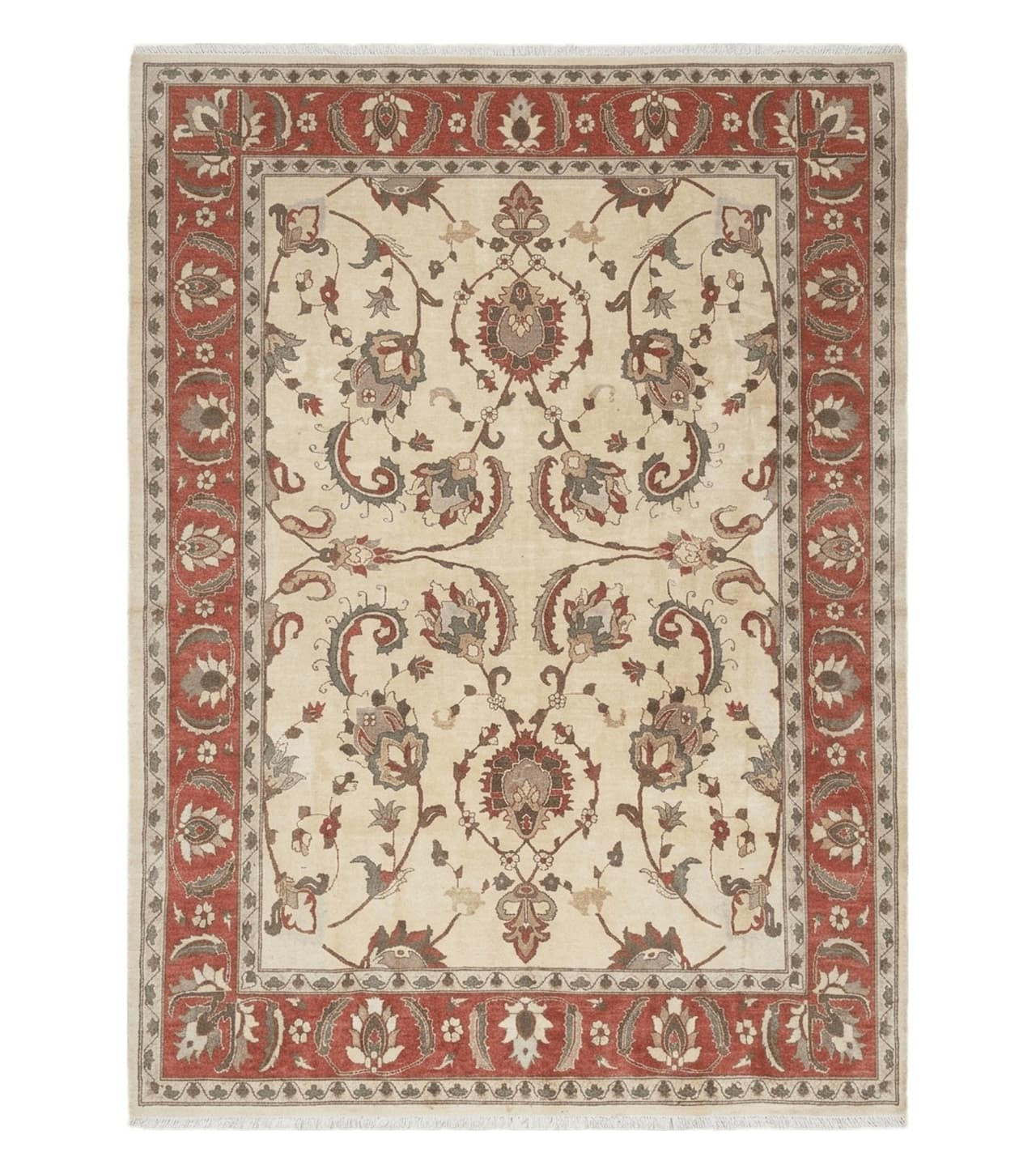 9' X 12' One-Of-A-Kind William Pak Peshawar Hand-knotted Wool Rug Nice