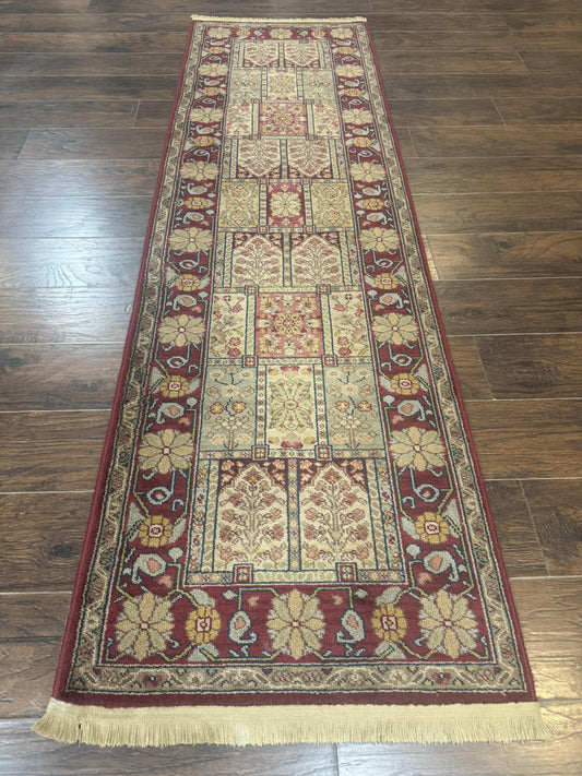 Karastan Runner Rug 2.6 x 8.6, Antique Legends Bakhtiari 2200, Vintage Wool Karastan Runner Rug, Panel Design