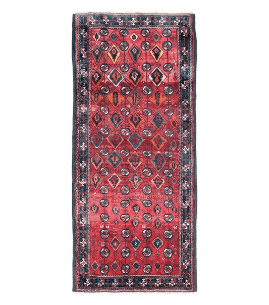 4 x 8 Handmade Baluch Afghan Turkoman Tribal Wool Rug Organic Dyes 8x4 Carpet