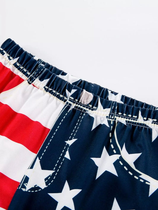 Children's Patriotic Freedom Ruffle Tank and Pants Set