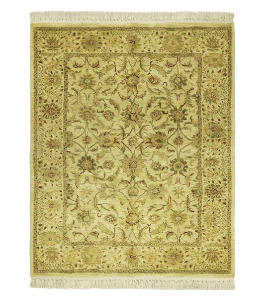 Belgium Power Loomed Rug 5x7, Vintage Oriental Wool Carpet, Beige