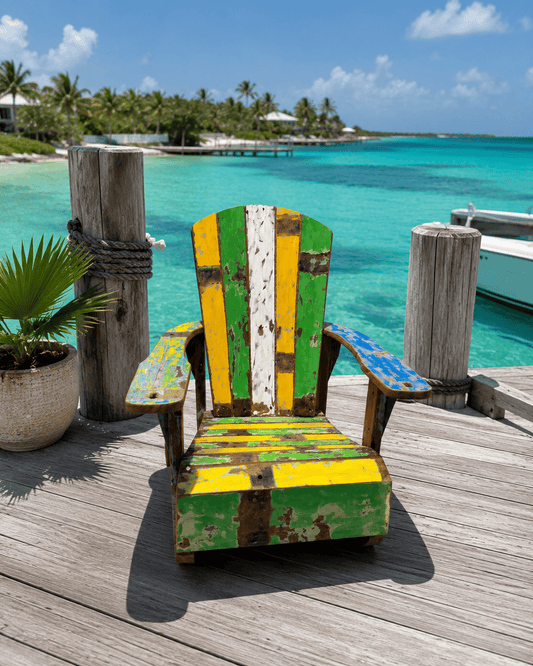 Recycled Boat Wood Adirondack Rocking Chair – Handmade in Bali, Indonesia