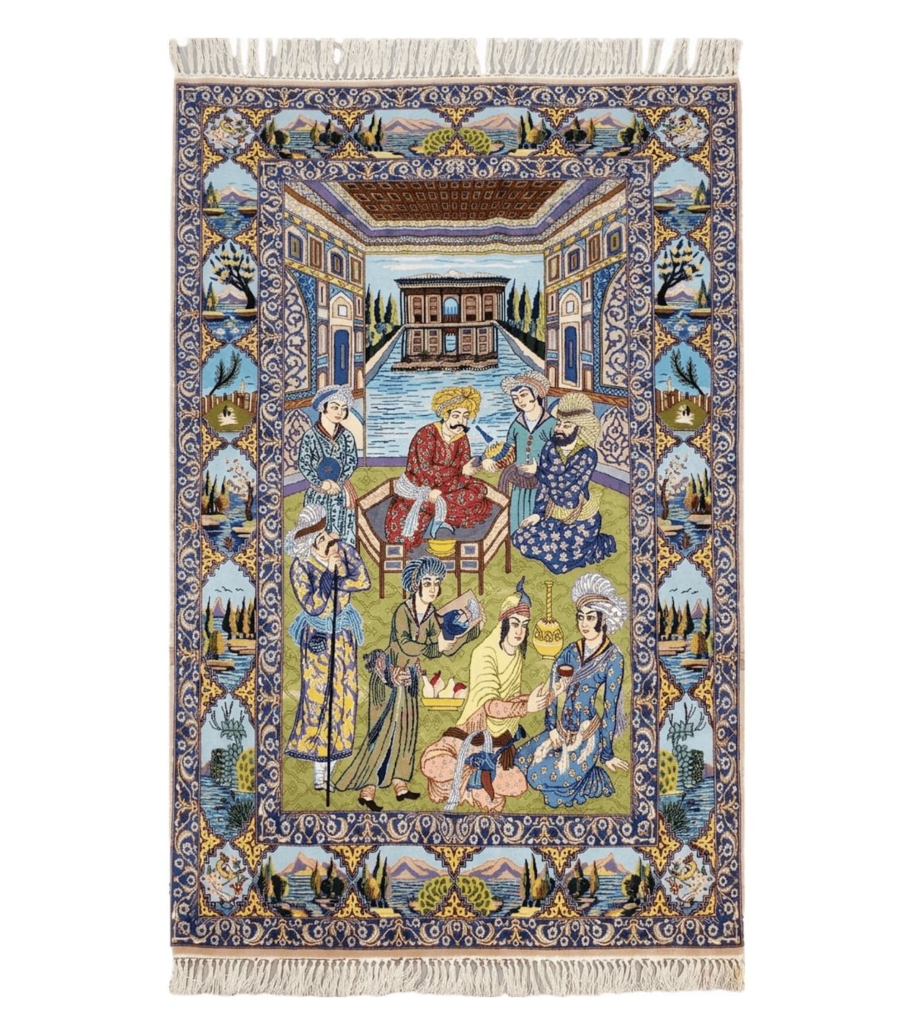 Persian Isfahan Pictorial Rug 3x5 – Kork Wool on Silk