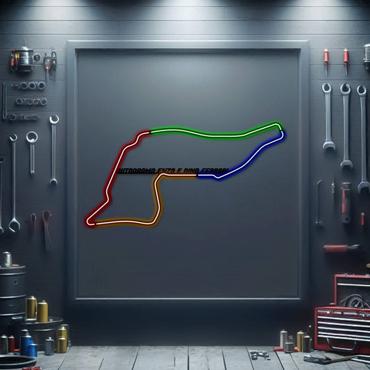 Autodromo Enzo E Dino Ferrari Metal Neon Race Track - MTN0118