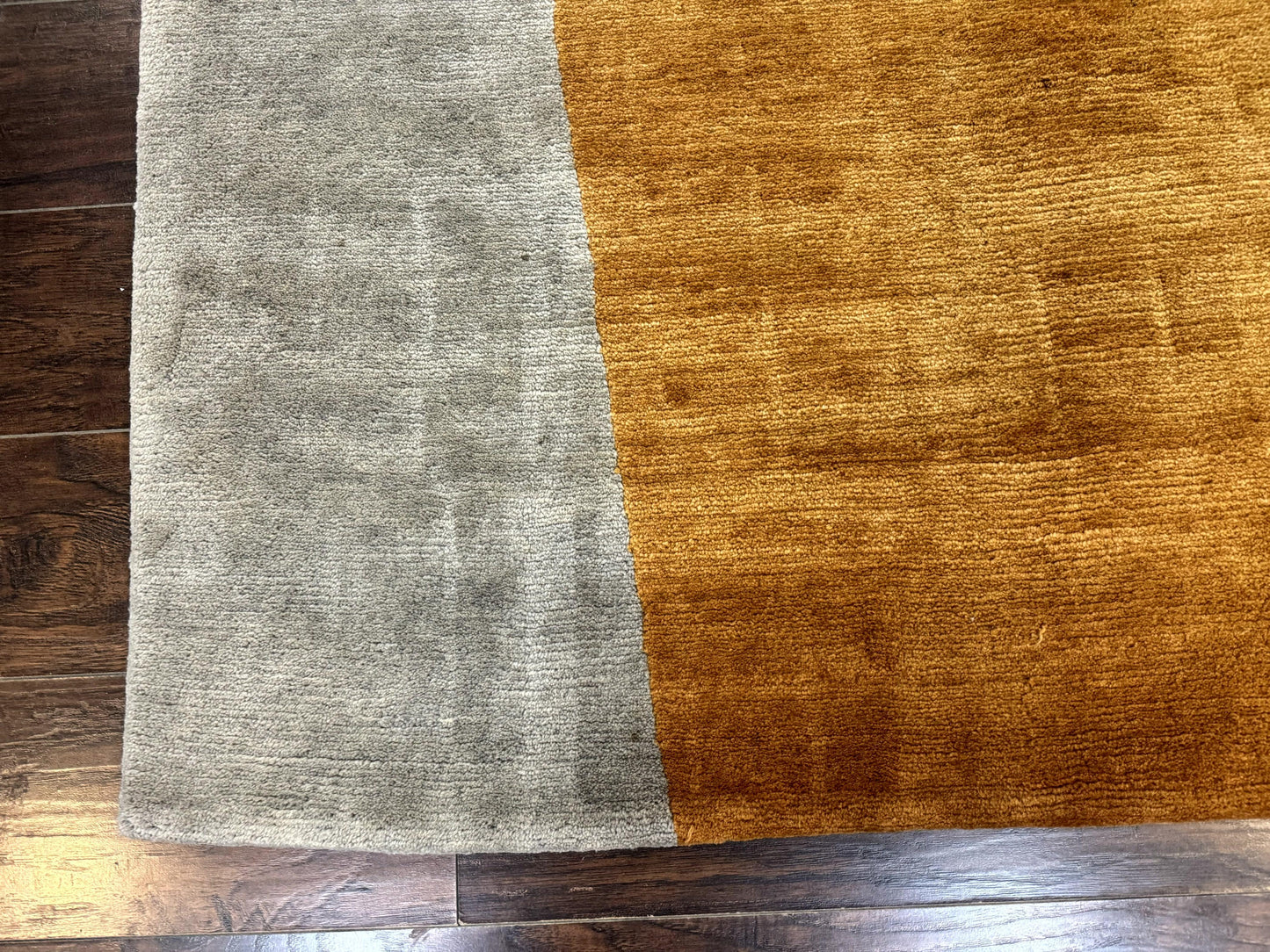 Modern Tibetan Rug 9x10, Wool Handmade Tibetan Area Rug, Abstract Multicolor