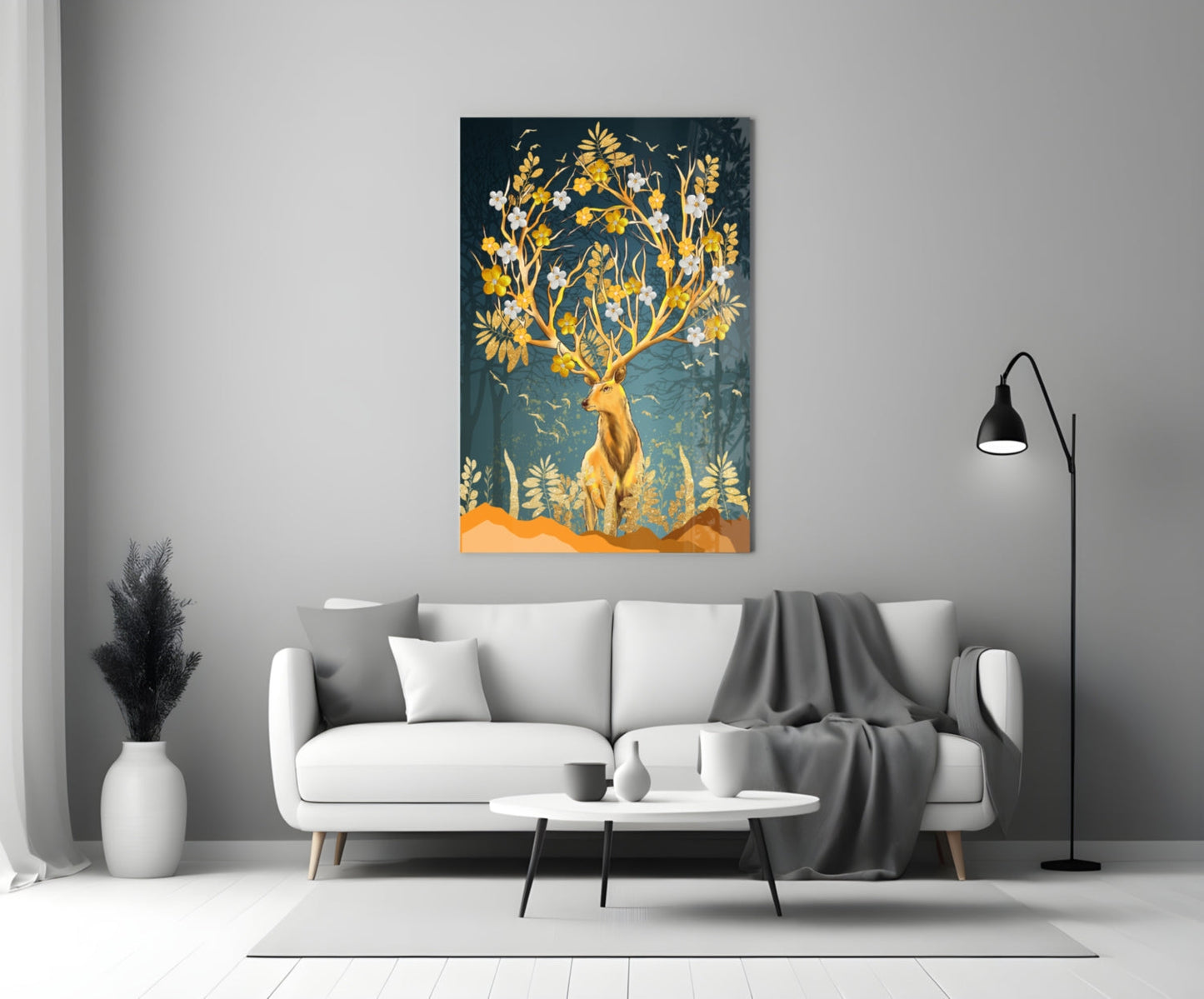 Deer Glass Wall Art