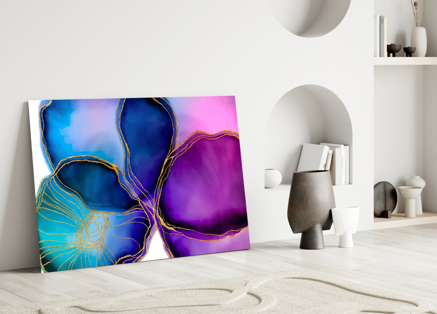 Abstract Shapes Glass Wall Art