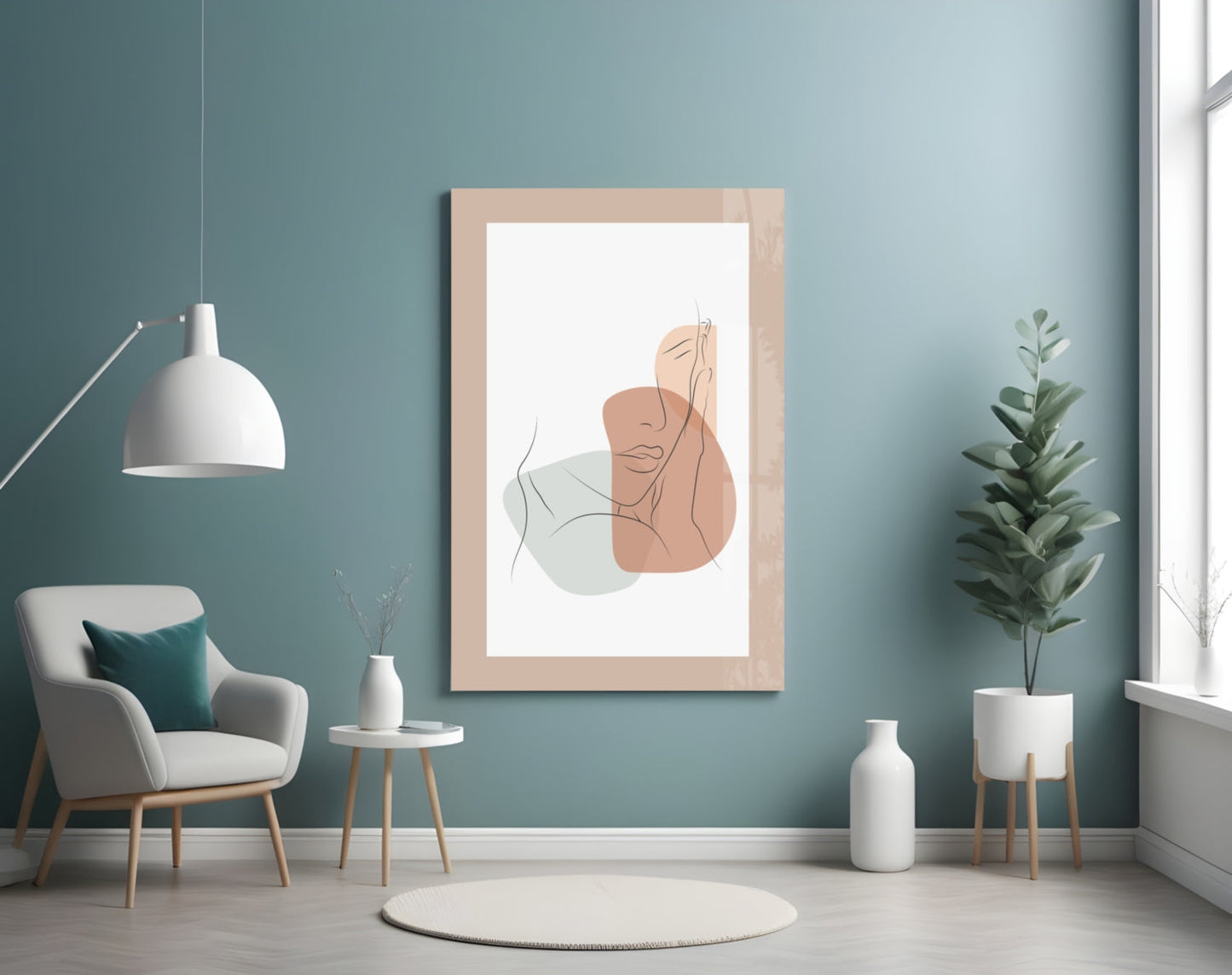 Abstract Shapes Glass Wall Art