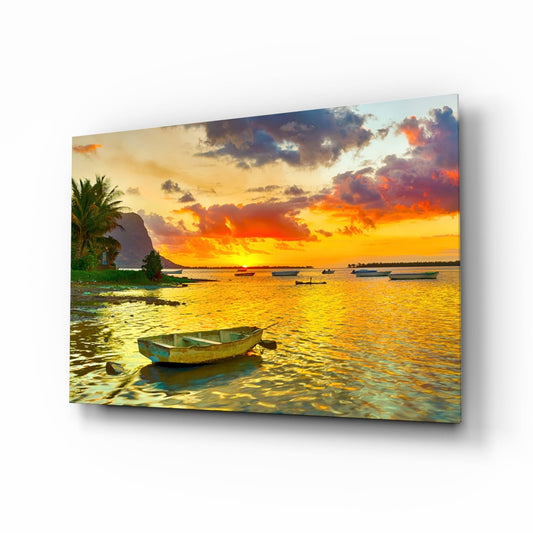 Sunset Fishing Wooden Wall Art Sign