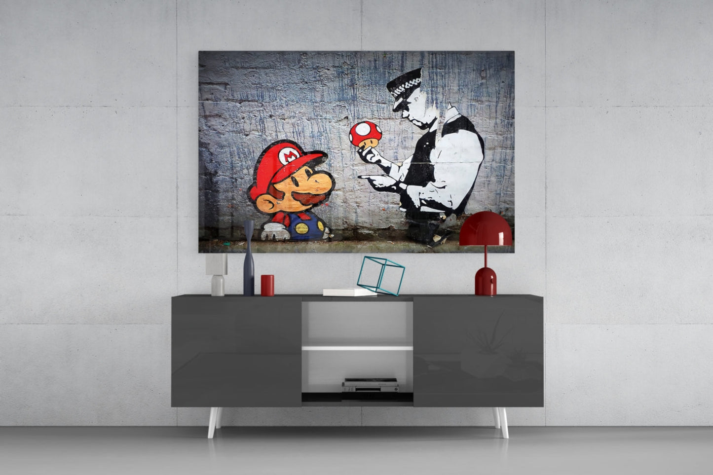 Super Mario Glass Art Print Featuring Street Art Style