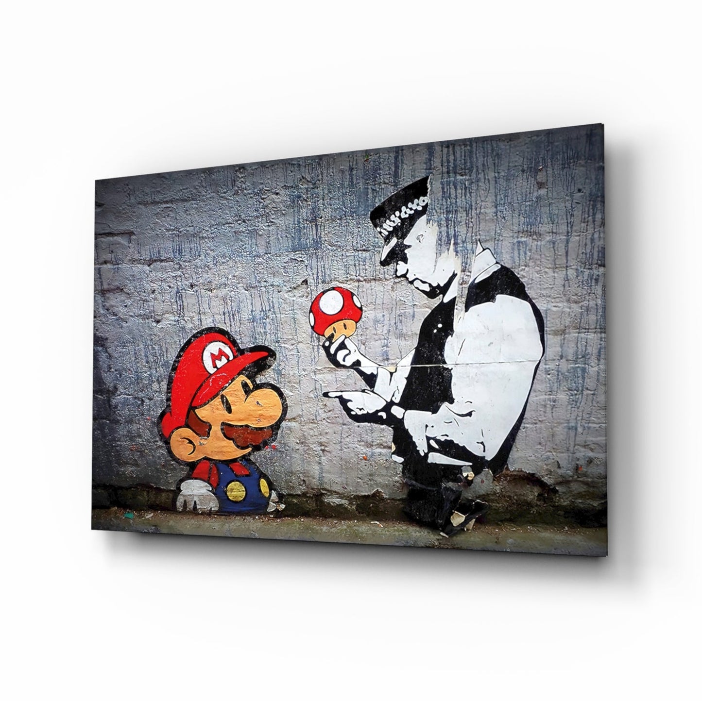 Super Mario Glass Art Print Featuring Street Art Style