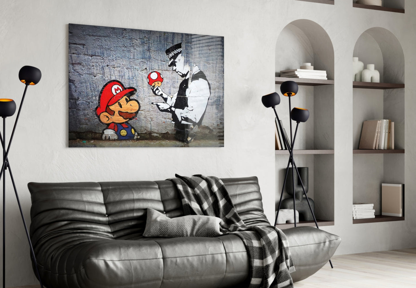 Super Mario Glass Art Print Featuring Street Art Style