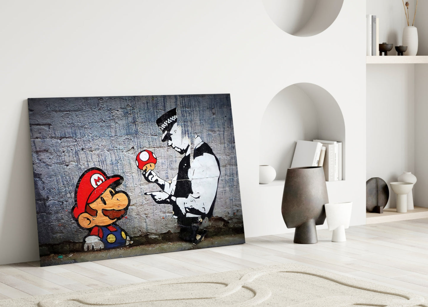 Super Mario Glass Art Print Featuring Street Art Style