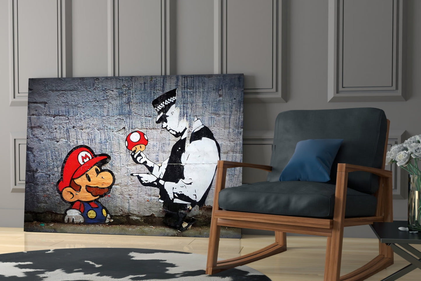 Super Mario Glass Art Print Featuring Street Art Style