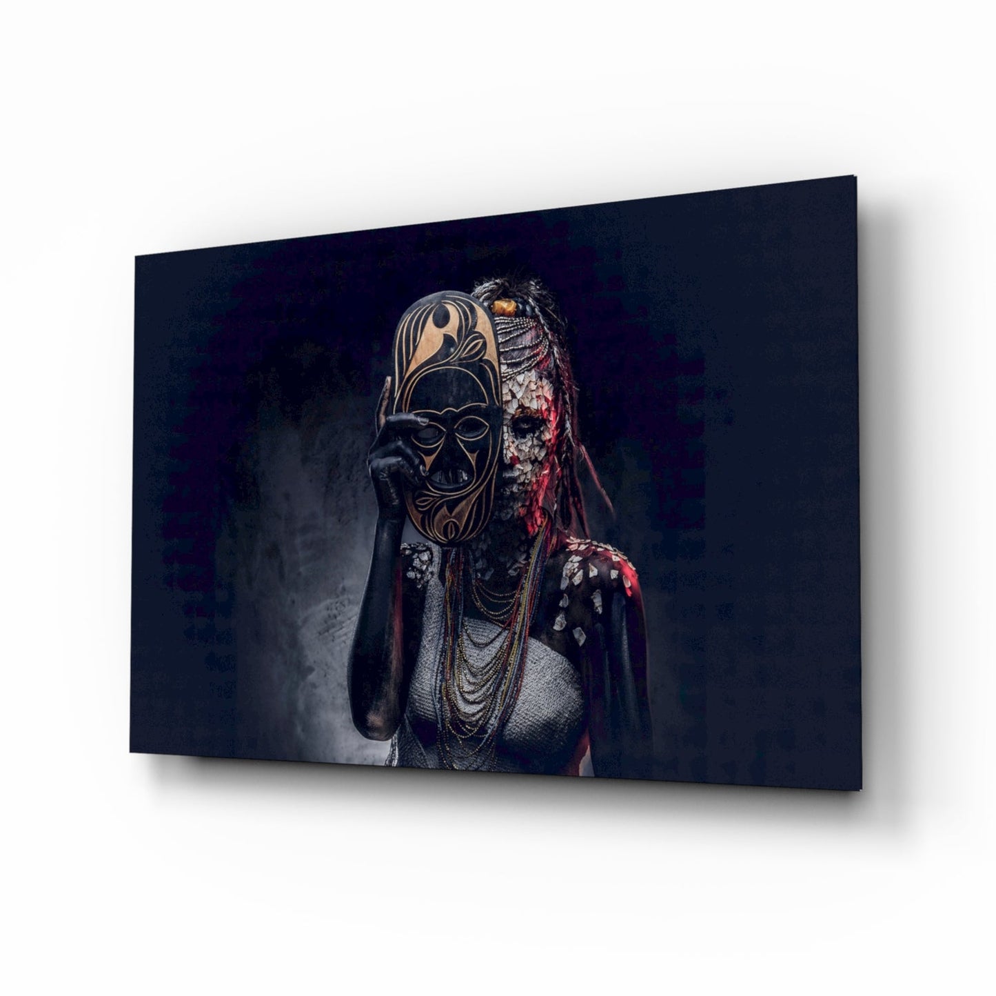 Behind the Mask Glass Wall Art