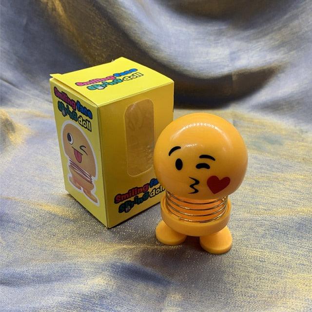 Cartoon Car Ornaments Electroplating Spring Shaking Head Doll Toy Shaking Head Toys Car Ornaments Bobblehead Nod Dolls Cute Cartoon Funny Wobble Head Robot Lovely Car Dashboard Decor Spring Car Decoration Doll Stretchable Toy Deformation