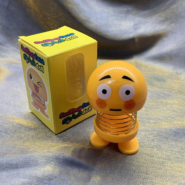 Cartoon Car Ornaments Electroplating Spring Shaking Head Doll Toy Shaking Head Toys Car Ornaments Bobblehead Nod Dolls Cute Cartoon Funny Wobble Head Robot Lovely Car Dashboard Decor Spring Car Decoration Doll Stretchable Toy Deformation