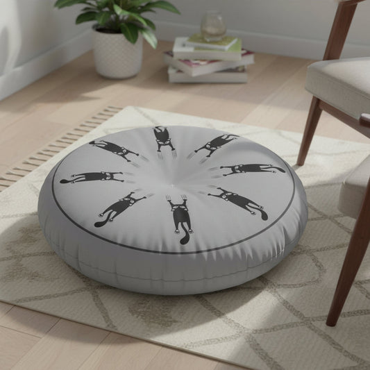 Cat Clawed Tufted Floor Pillow, Round