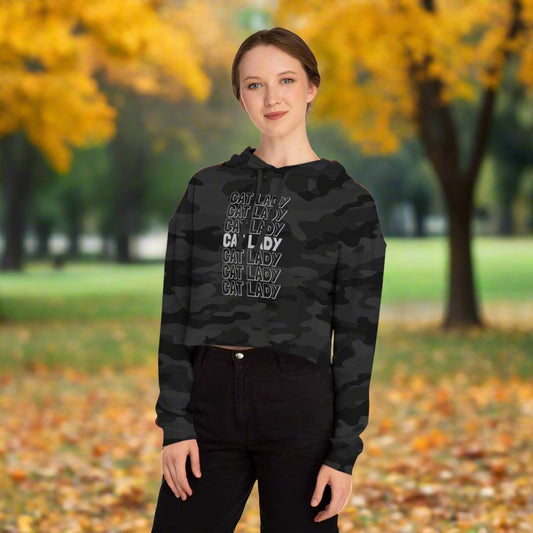 Cat Lady Cropped Hooded Sweatshirt